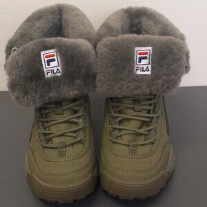 FILA Disruptor Shearling Boots Booties Sneakers Shoes Size 8